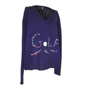 Vintage Ugly Golf Sweater Navy Blue Golf Balls XL?